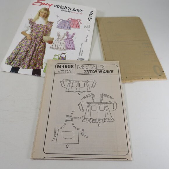 McCalls M4958 EASY Sewing Pattern 3 styles aprons Kitchen or crafts UNCUT - Picture 3 of 7